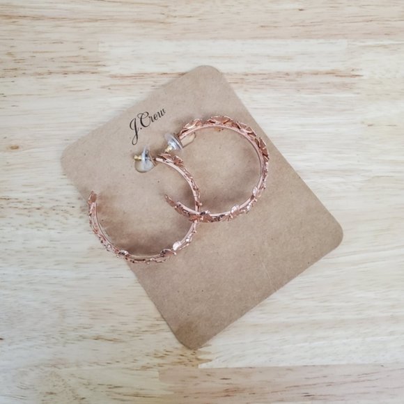 J. Crew Jewelry - J.Crew Rose Gold Plumeria Flower Hoop
